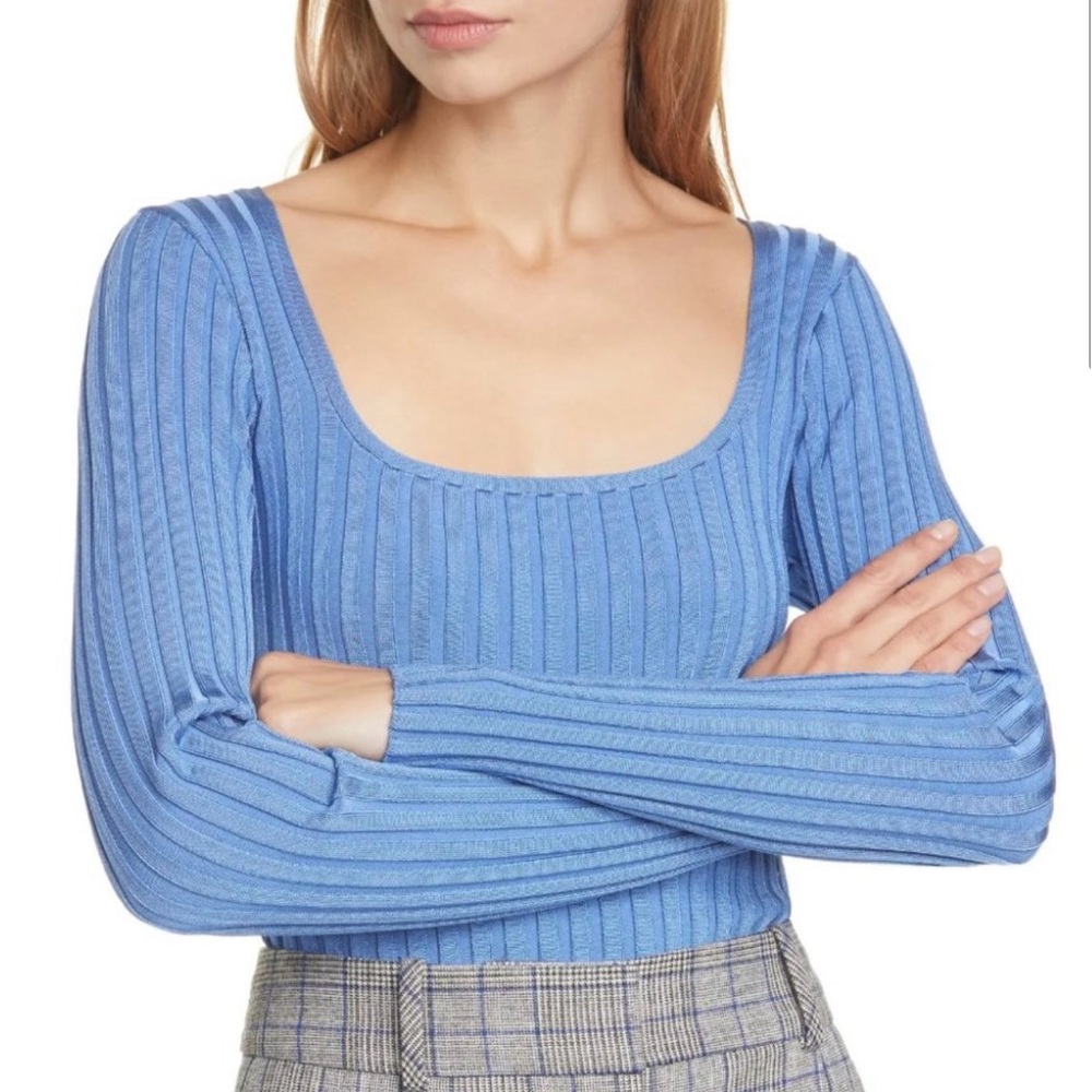 NWT Veronica Beard Clara Ribbed Top - Picture 8 of 10